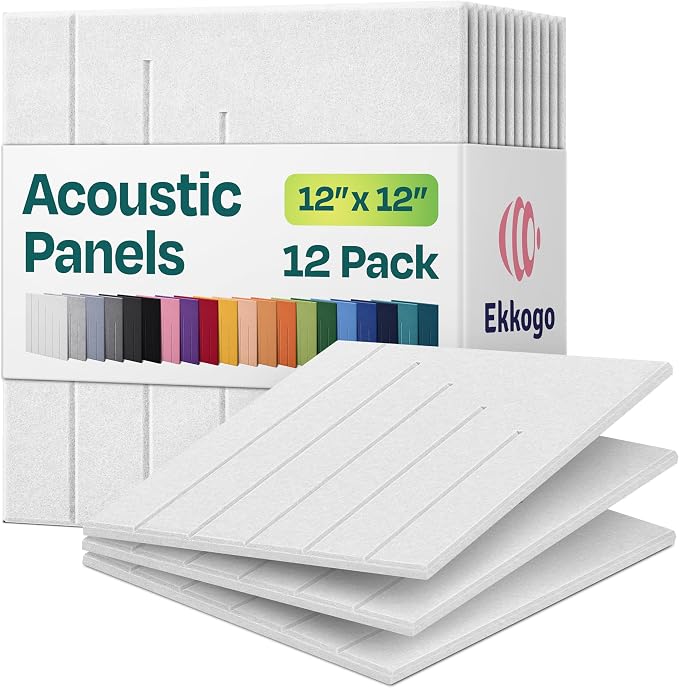 Acoustic Panels 12-Pack Soundproof Wall Panels 12"x12"x0.4" Decorative Sound by EkkogoAcousticPanels