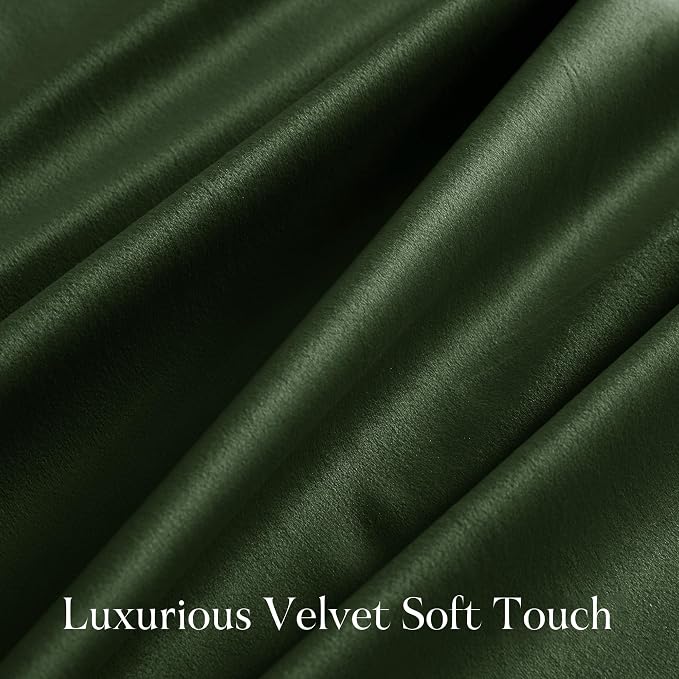 NICETOWN Green Velvet Curtains 120 inches - Image 4
