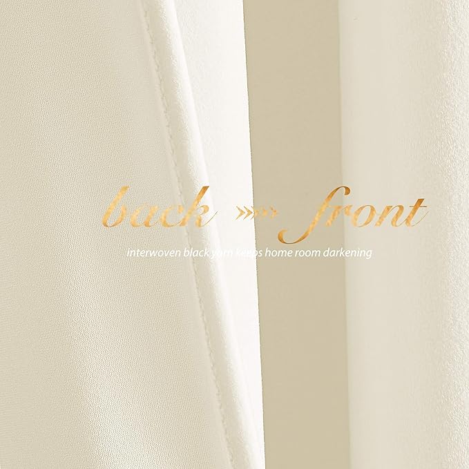NICETOWN Ivory White Velvet Curtains 90" Length 42" Wide, Luxury and Thick - Image 5