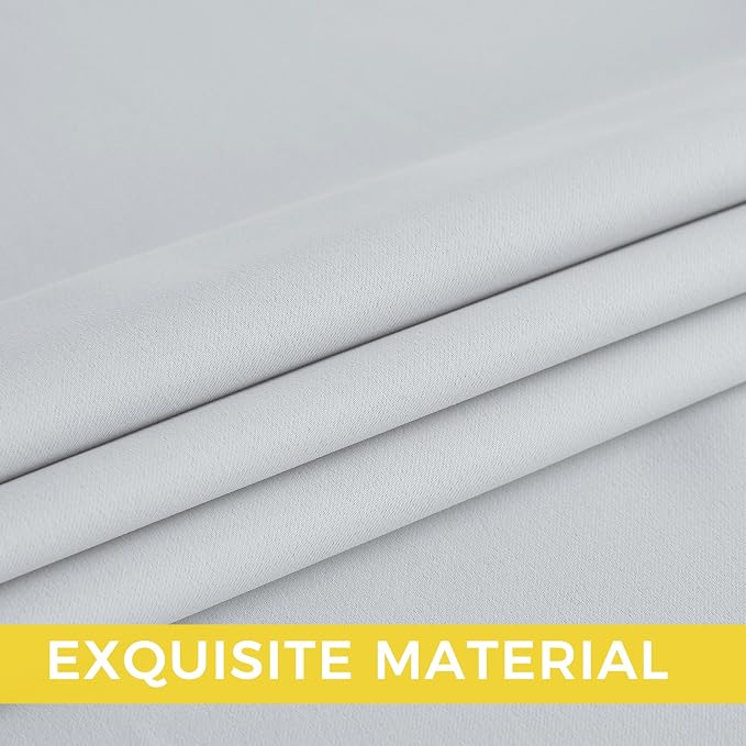 NICETOWN Room Darkening Draperies Curtains Panels, 2 Panels Greyish White W52 x - Image 7