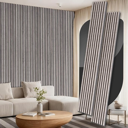 2 Pack Wood Panels for Wall, 106.3" × 11" Wood Slat Acoustic Panels for Wall by Ritollo