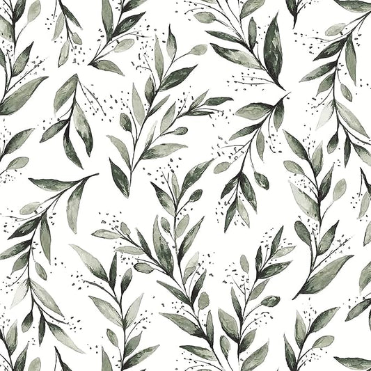 Livebor Olive Leaf Wallpaper Peel and Stick Leaf Contact Paper 17.7inch x by LiveborDirectWallpaper