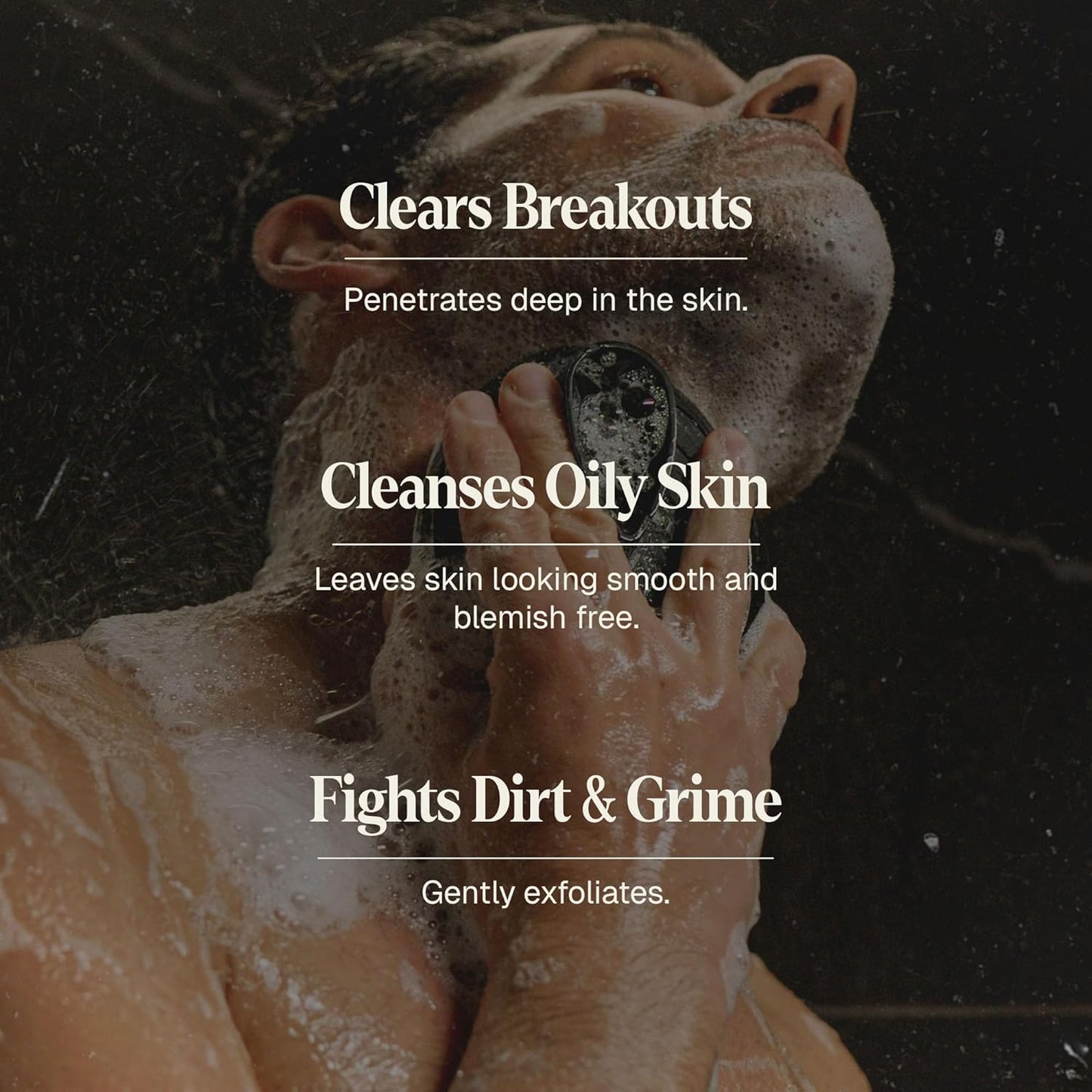Black Wolf Men’s Charcoal Powder Face Wash, 5 Fl Oz - Facial Cleanser Removes Unwanted Impurities from Your Skin and Soothes Irritation