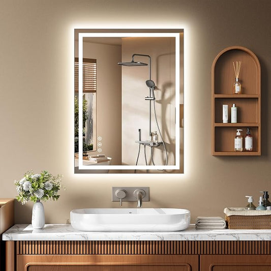 24x32 Inch LED Lighted Bathroom Mirror by Unknown