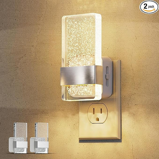 L LOHAS LED Night Light, Dimmable Night Lights Plug into Wall, 2 Pack Acrylic by LLOHASLED