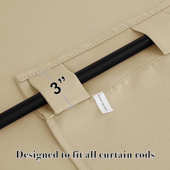 RYB HOME Room Darkening Thermal Blackout Curtains, Window Curtains Draperies - Image 2