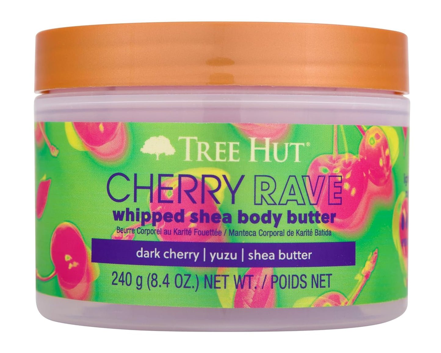 Tree Hut Cherry Rave Whipped Shea Body Butter, Long-lasting Hydration Leaves Skin Feeling Soft & Moisturized, Lightweight, Nourishing Essential Body Care, 8.4 fl oz.