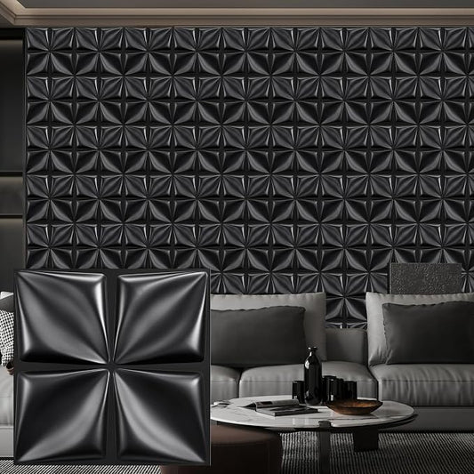 Heikki 30 Pack 3D Wall Panel for Interior Wall Décor, PVC Flower Textured Wall by YourBestChoices