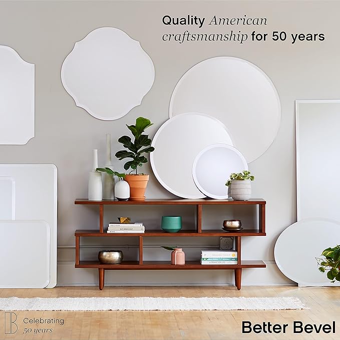 Better Bevel Frameless Rectangle Mirror | 24" x 36" Bathroom Wall Mirror - Image 6