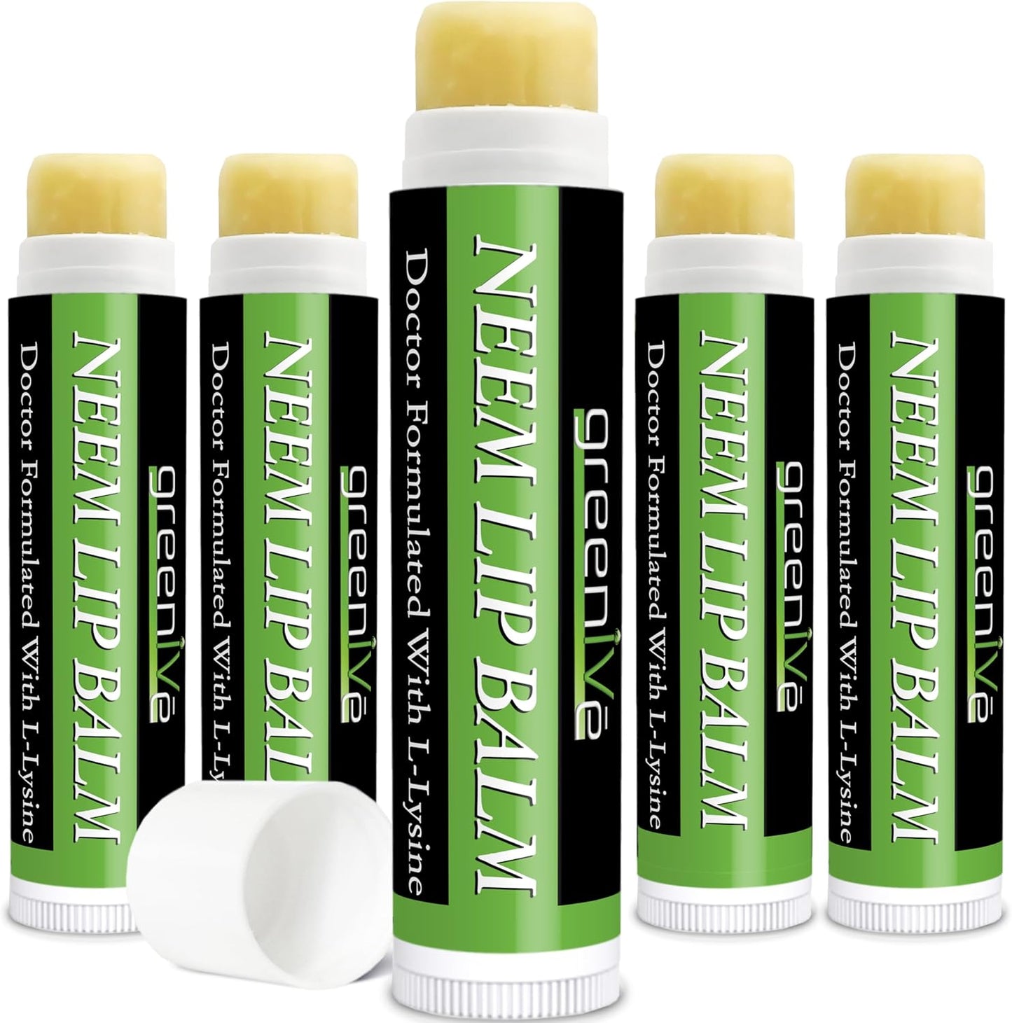 GreenIVe Neem Lip Balm, Vegan Lip Moisturizer with L-Lysine, Soothe and Soften (5)