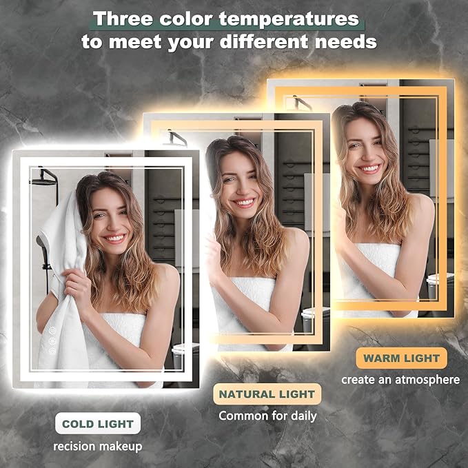 32x24 Inch LED Bathroom Mirror - Image 3