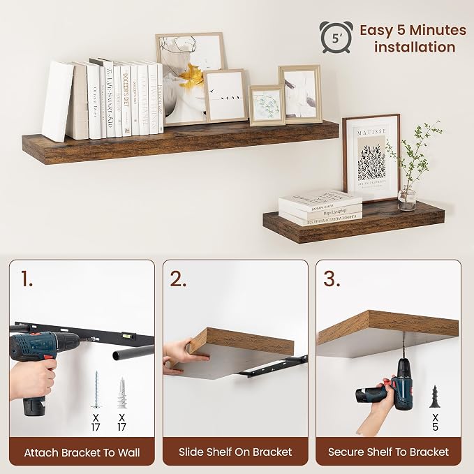Vivelove 12" Deep Floating Shelves - Image 8