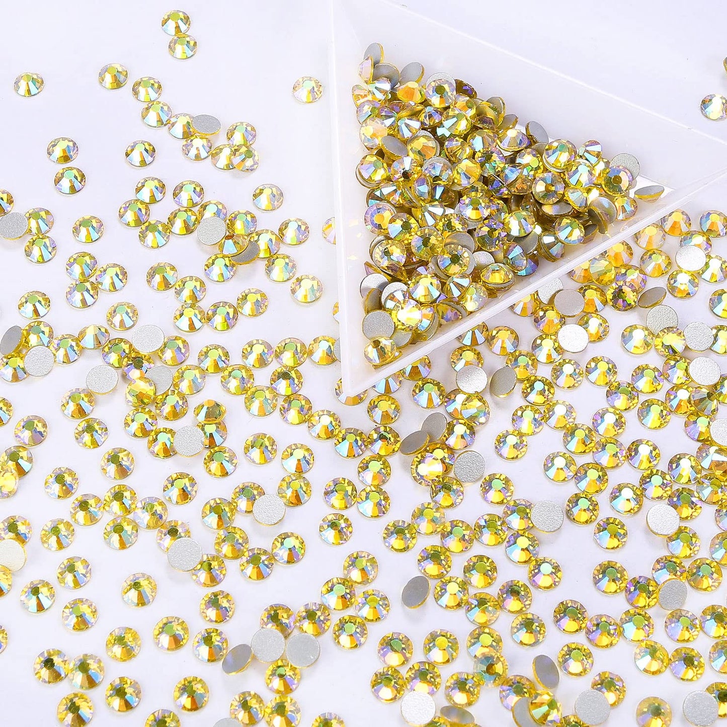1440Pcs Lemon Ab Crystal Rhinestones,Glass Flatback Rhinestones Gemstones for Nail Face Makeup Art Crafts Clothes Decoration-(SS20,4.8mm,Lemon Ab)