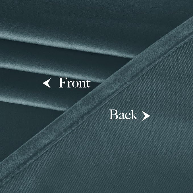 NICETOWN Greyish Blue Velvet Curtains and Drapes, Thermal Insulated Soft Window - Image 8