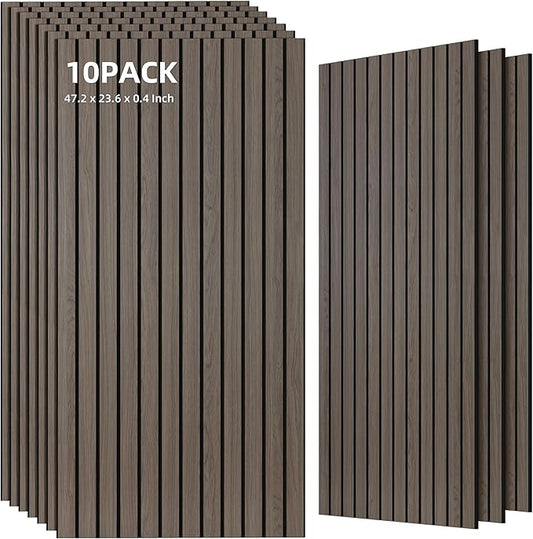 TO-TH Wood-Look Acoustic Wall Panels, 10 Pack 47.2” x 23.6” Acoustic Panels by TO-TH