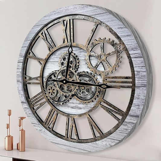 The B-Style Large Wall Clock 24 inch Moving Gear Wall Clock Oversized Vintage by TheB-StyleTB