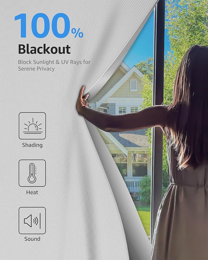 Sumobaby Blackout Curtains for Bedroom 36"x48" Portable No Drill Black Out - Image 2