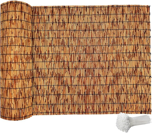 Bamboo Fencing–Handwoven, Bamboo wall Panel Outdoor Privacy Reed Screening by Unknown