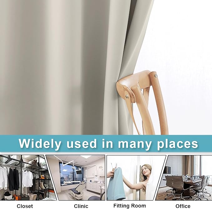 RYB HOME Blackout Curtains Room Divider, Total Privacy Wall Divider Screens - Image 5