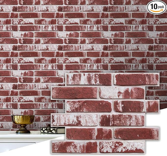 Commomy 3D Peel and Stick Brick, Ultralight Thin PVC Faux Brick Wall Panels by CommomyDecor