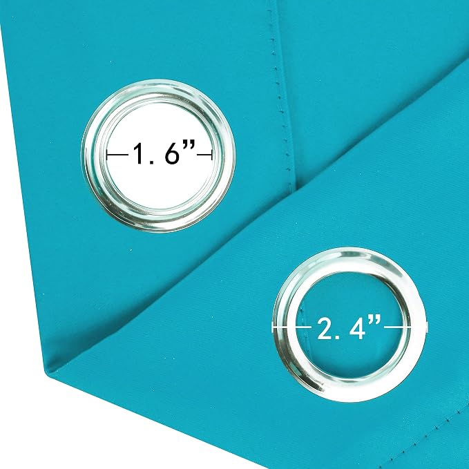 LEMOMO Blackout Curtains 66 x 84 inch/Teal Curtains Set of 2 Panels/Thermal - Image 6