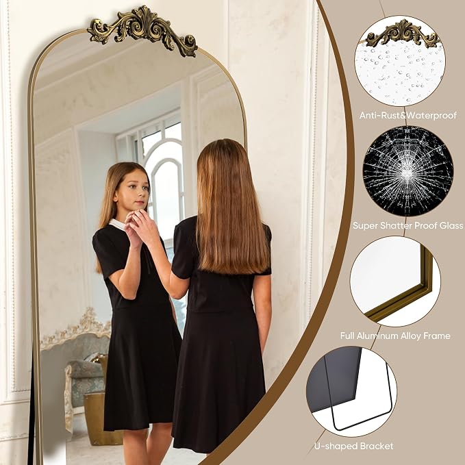 Antok Arched Full Length Mirror, Full Body Mirrors - Image 4