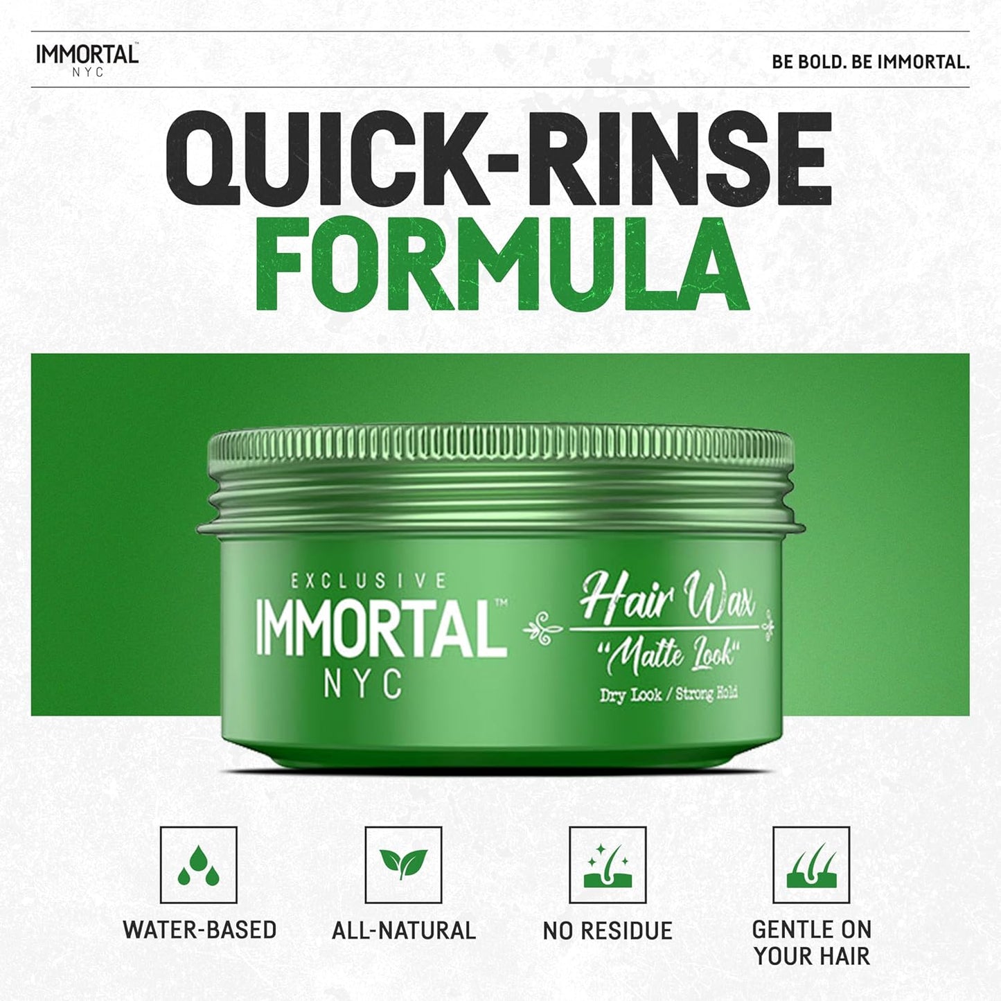 Immortal NYC Matte Look Hair Wax, 1, Provides strong hold, matte finish, natural look, extra volume, all-day control, and washes out easily.