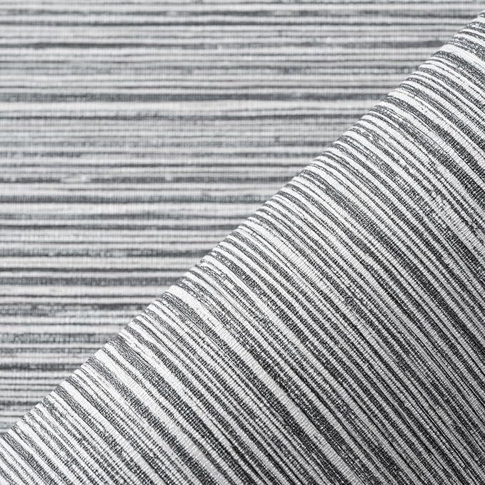 Grasscloth Textured Wallpaper Dark Gray Linen Thick 24" X 394" Fabric Contact by osayhome