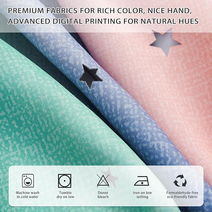 XiDi Pink Green Grey Kids Room Curtains, 1 Panel - Image 3