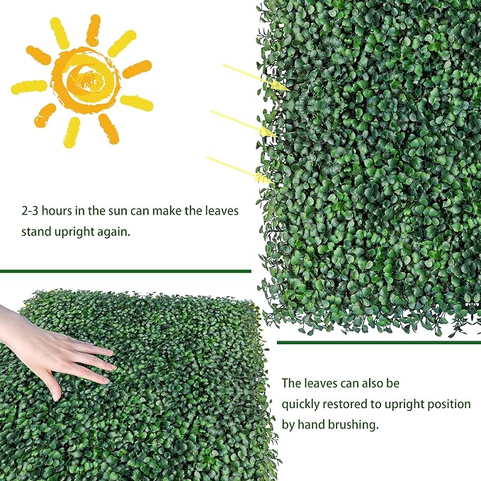ODTORY Artificial Boxwood Roll Panels:40 X 120 in UV-Anti More Dense Greenery - Image 5