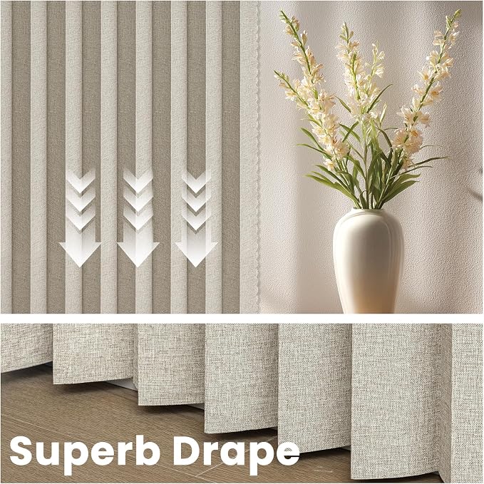 AJAZZ Blackout Accordion Door Curtain 98"x106" Cream White - Image 6