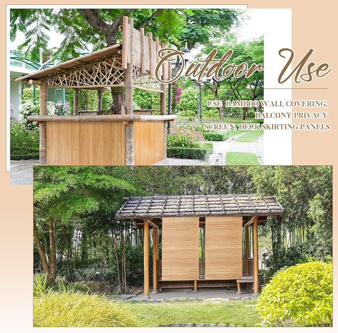 Juexica 2 Pcs Natural Bamboo Wall Panel 12 x 96 Inch Bamboo Covering Renewable - Image 5