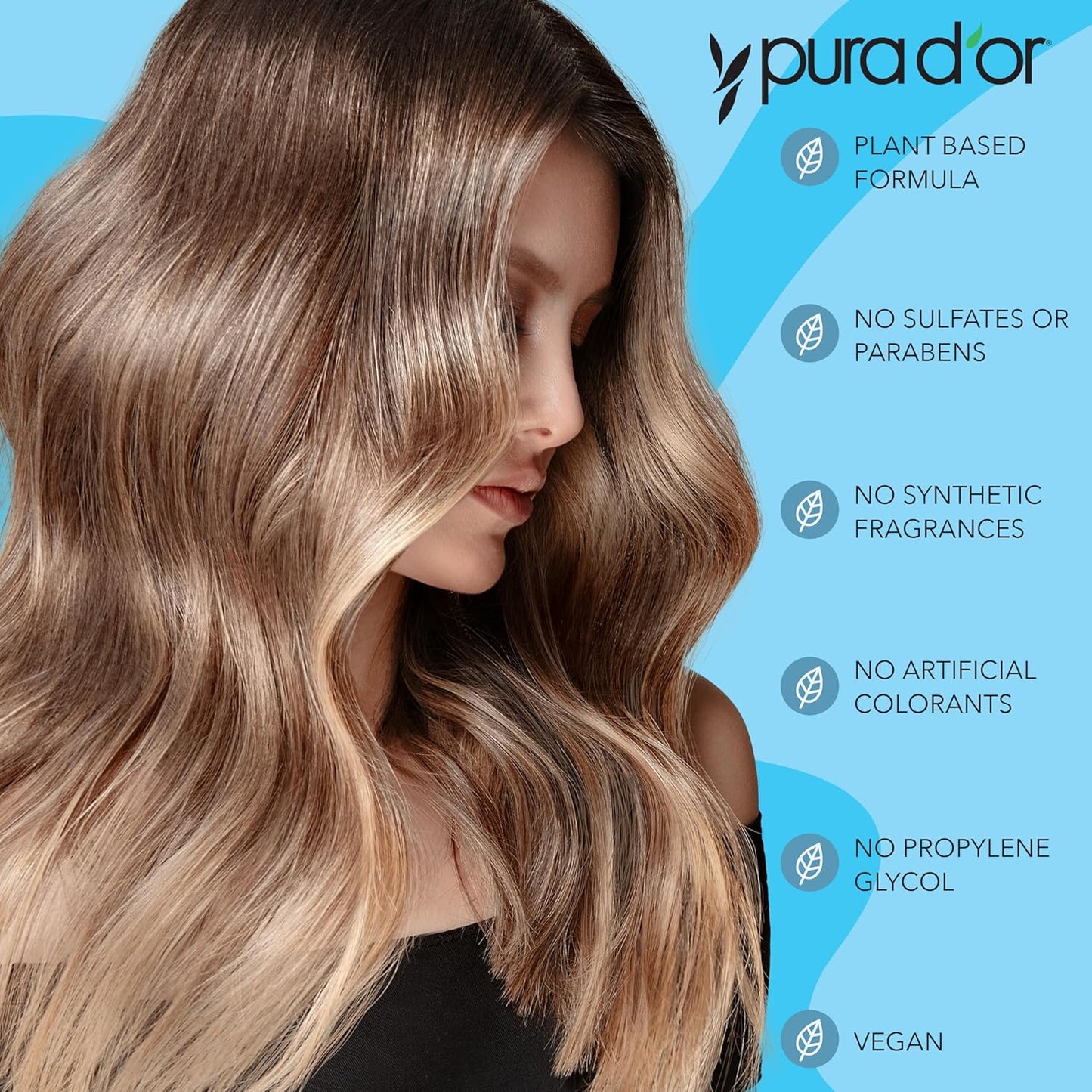 PURA D'OR 16 Oz Hair Thinning Therapy Biotin Shampoo - LAVENDER VANILLA Scent - CLINICALLY TESTED Effective Results, Herbal Blend Hair Thickening Products Women & Men, Color Safe Routine Shampoo