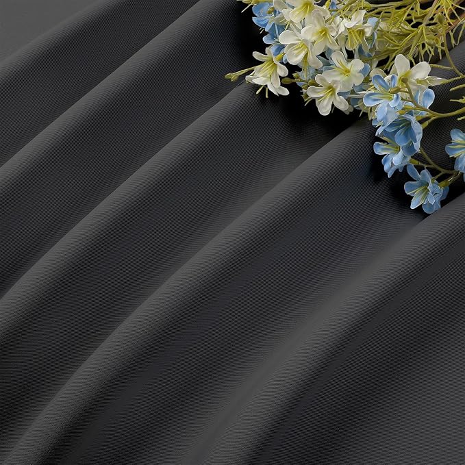 CUCRAF Dark Grey Blackout Curtains 63 inch Length 2 Panels Set, Rod Pocket Room - Image 7