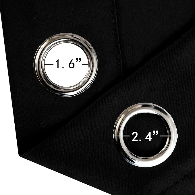 LEMOMO Black Thermal Blackout Curtains/52 x 54 Inch/Set of 2 Panels Room - Image 6