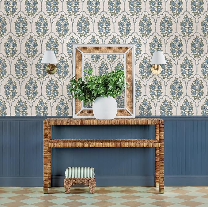 NuWallpaper x Society Social Floral Bazaar Green and Blue Peel and Stick - Image 2
