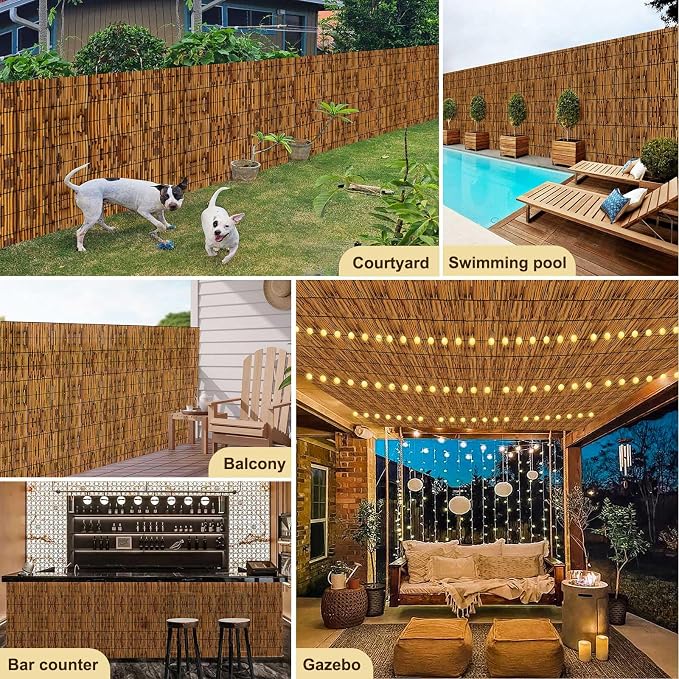 Bamboo Fencing–Handwoven, Bamboo wall Panel Outdoor Privacy Reed Screening - Image 8