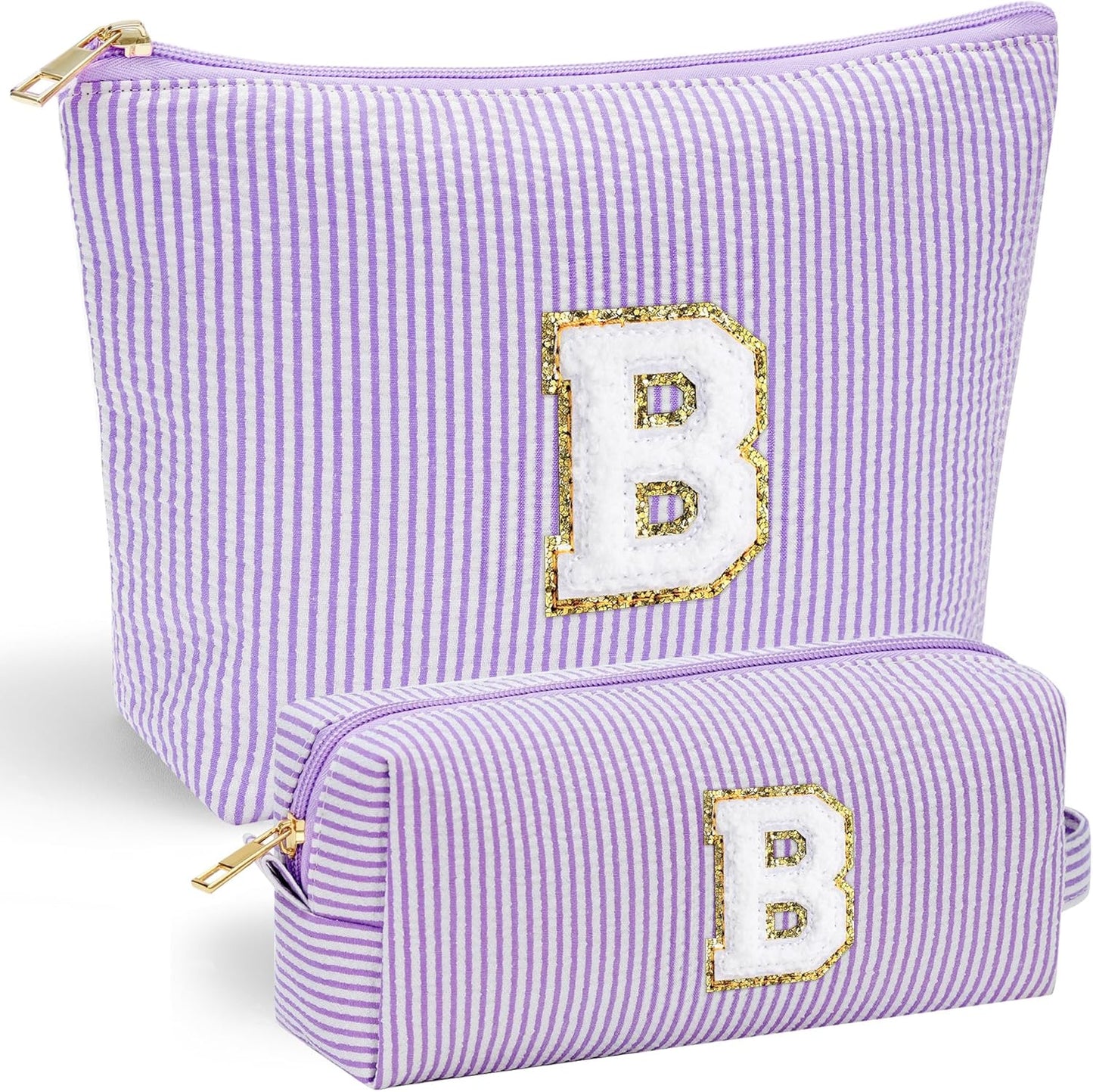 YOOLIFE Bridesmaid Gifts for Women - Cute Purple Makeup Bag for Women Friends | Make Up Cosmetic Travel Toiletry Bag for Bride Maid Matron of Honor Bridal Shower Personalized Bachelorette Gift B