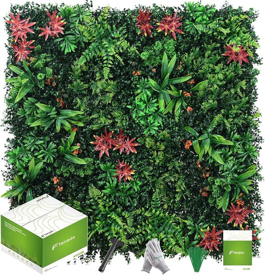 Grass Wall Panels 12 Pack 20"x20", Artificial Hedge Greenery Wall Backdrop by Unknown