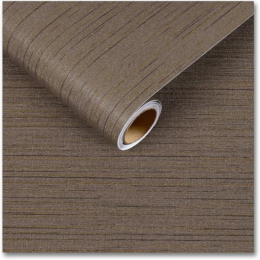 CRE8TIVE Dark Brown Grasscloth Peel and Stick Wallpaper Textured Grass Cloth by CRE8TIVE