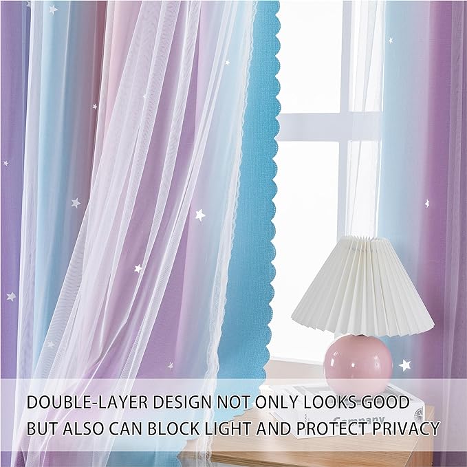 XiDi Blue Curtains for Bedroom - Image 2