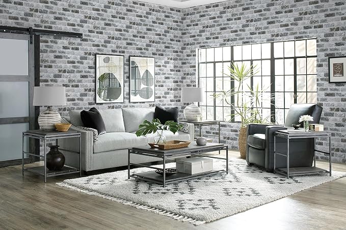 Guvana 17.3"×787" Brick Peel and Stick Wallpaper Grey Brick Contact Paper Self - Image 6