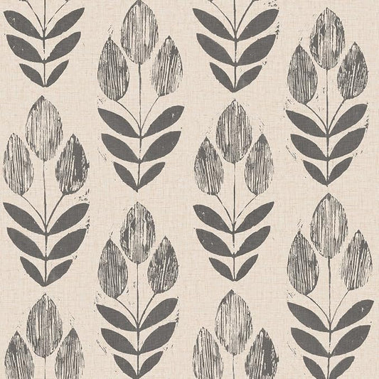 NuWallpaper Folk Tulip Peel and Stick Wallpaper, Textured Removable Wallpaper by NuWallpaper