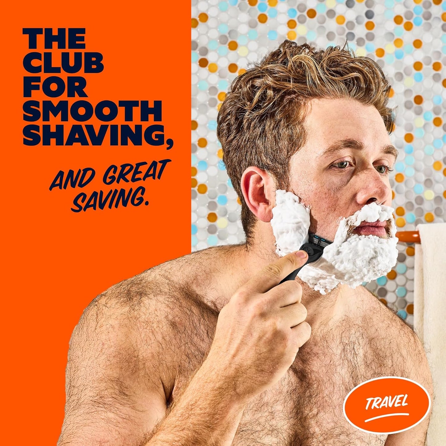 Dollar Shave Club | Travel Shave Set | 4 Swift Rinse Refill Cartridges, 1 Handle, 1 Razor Cover