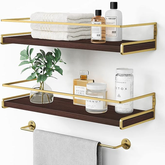 Floating Shelves Bathroom Shelves Over Toilet Set of 2, Bathroom Wall Shelves by Forbena
