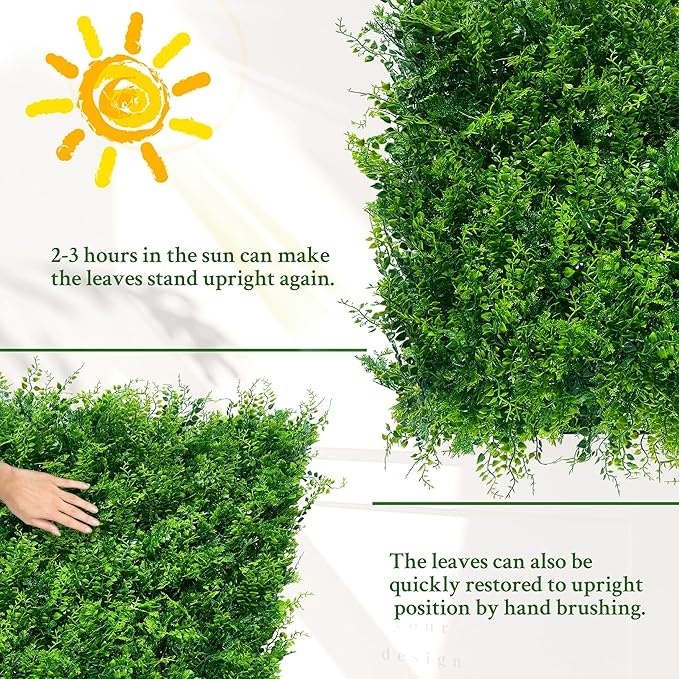 ODTORY Artificial Plants Hedge Wall Panels：54x120 Inch UV-Anti Greenery Boxwood - Image 7