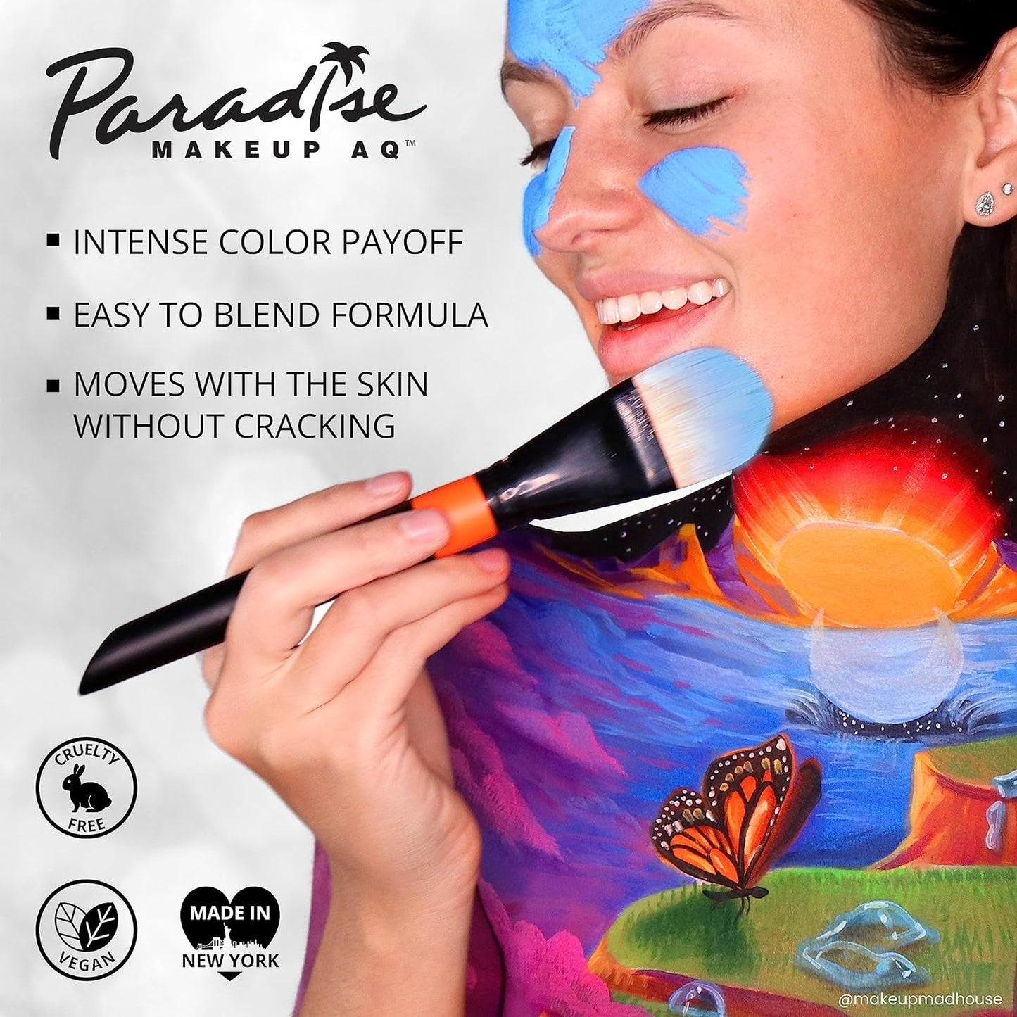 Mehron Makeup Paradise Makeup FX 8 Color Basic Palette | Magnetic Refillable Body Paint & Face Paint Palette | Professional & Water Activated | Costumes, SFX, Halloween, & Cosplay