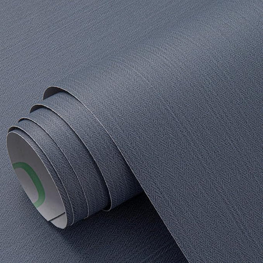 Haimin Fabric Wallpaper Textured Contact Paper Navy Blue Peel and Stick Faux by HaiminHomeDecorWallpaper