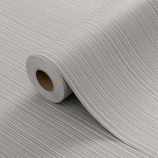 Mocha Brown Faux Grasscloth Wallpaper Peel and Stick Linen Textured 24"x394" by HyunHome