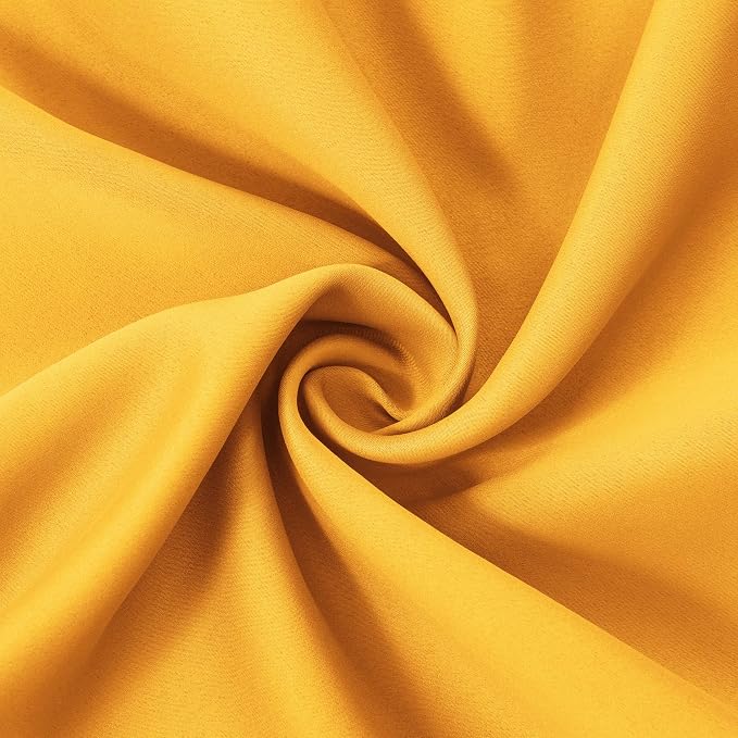 LEMOMO Blackout Curtains 66 x 84 inch/Yellow Curtains Set of 2 Panels/Thermal - Image 5